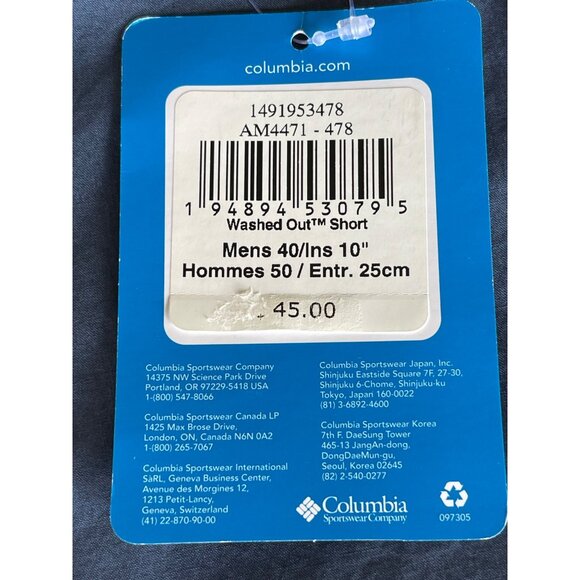 Columbia Mens Washed Out Chino Shorts Size 40 Regular 10" Inseam Blue Cotton - Picture 5 of 6